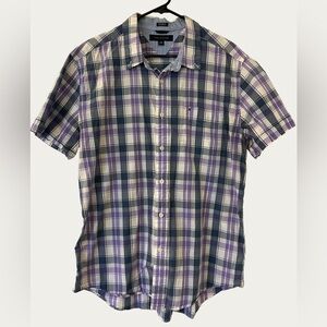 Tommy Hilfiger Purple and Blue Plaid Shirt Size‎ XL